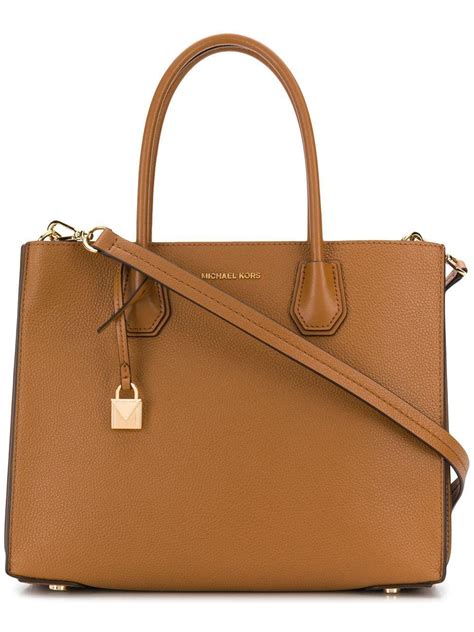 michael kors dark brown leather handbag|Michael Kors black tote bag.